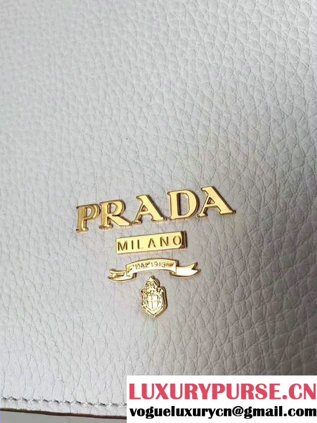 Prada Calf Leather Shoulder Bag 1BH031 White 2016