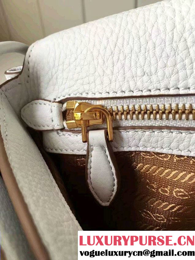 Prada Calf Leather Shoulder Bag 1BH031 White 2016