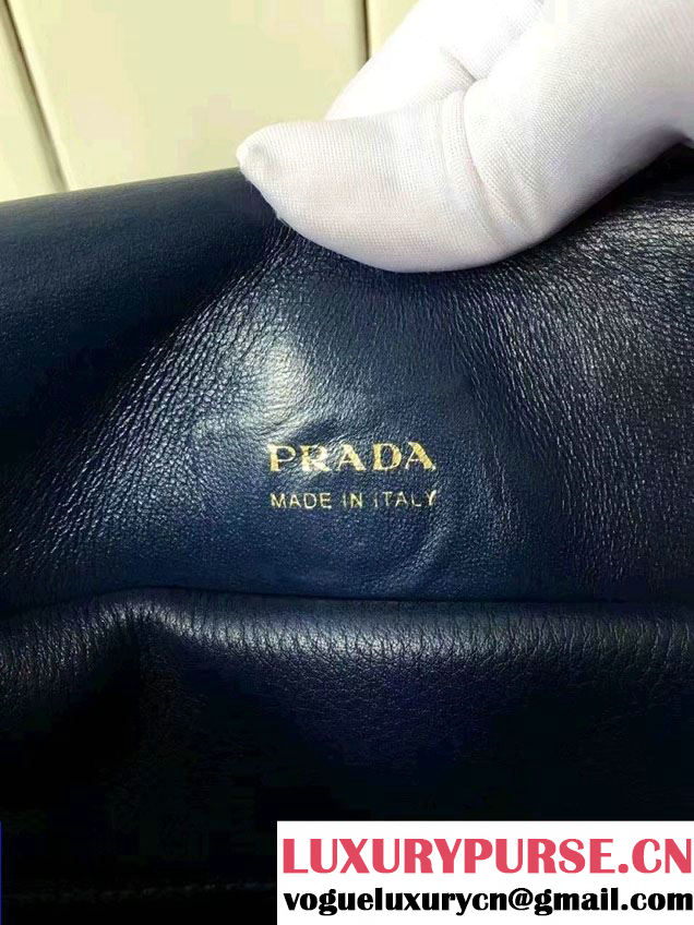 Prada Calf Leather Shoulder Bag 1BD052 Blue 2016
