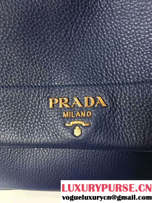 Prada Calf Leather Shoulder Bag 1BD052 Blue 2016