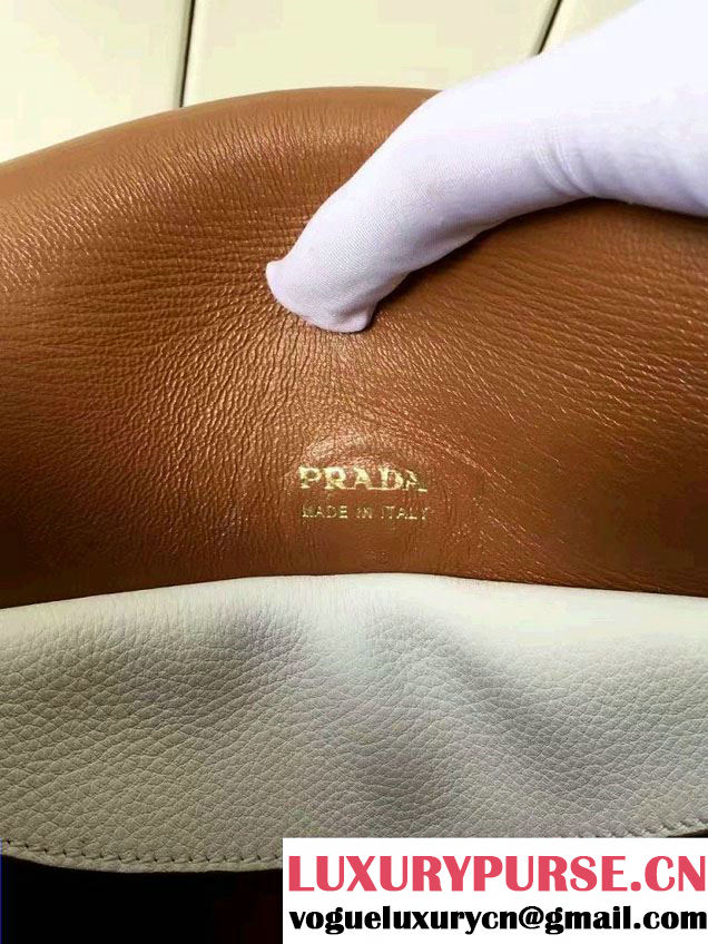 Prada Calf Leather Shoulder Bag 1BD052 White 2016
