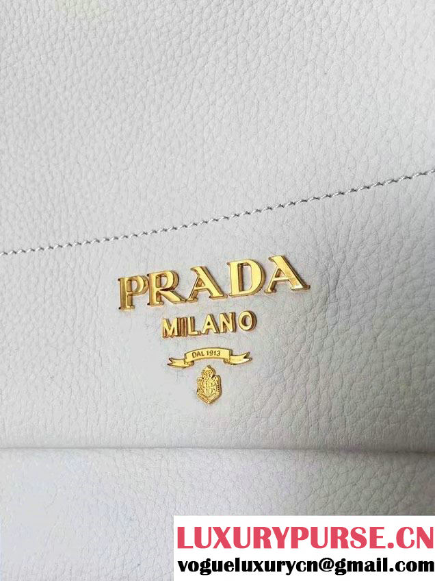 Prada Calf Leather Shoulder Bag 1BD052 White 2016