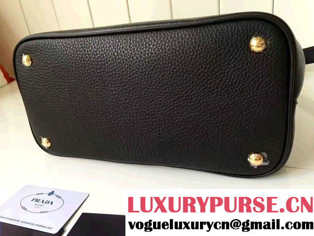 Prada Calf Leather Shoulder Bag 1BD052 Black 2016
