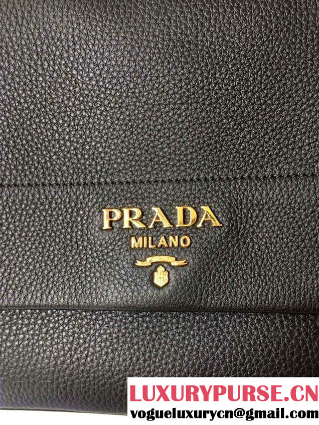 Prada Calf Leather Shoulder Bag 1BD052 Black 2016