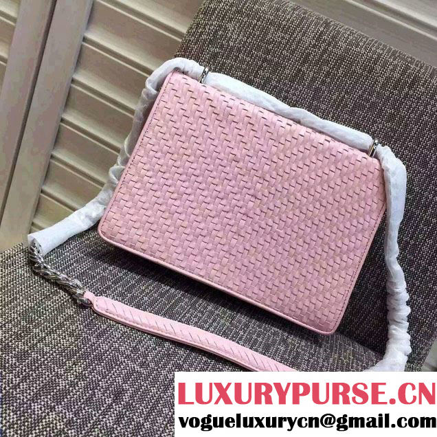 Prada Ethnic Motif Woven Leather Shoulder Bag 1BD038 Pink 2016