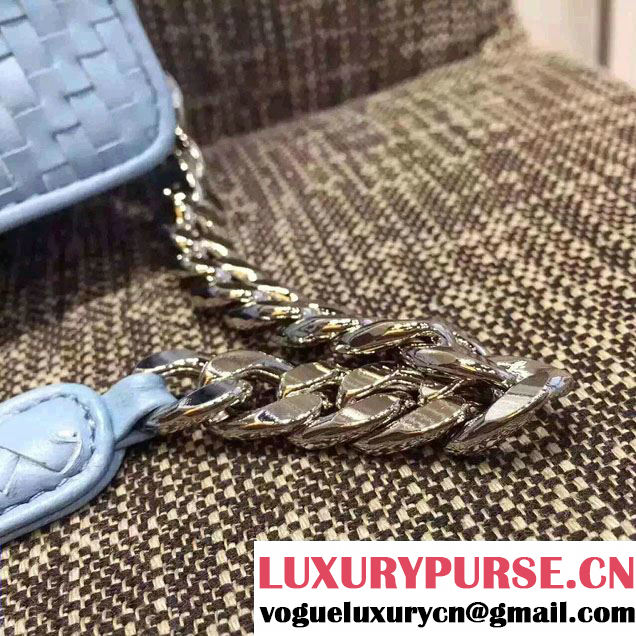 Prada Ethnic Motif Woven Leather Shoulder Bag 1BD038 Sky Blue 2016