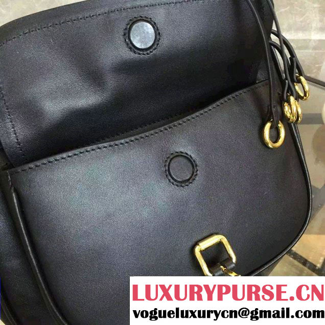 Prada Corsaire Calf Leather Shoulder Bag 1BD050 Black 2016