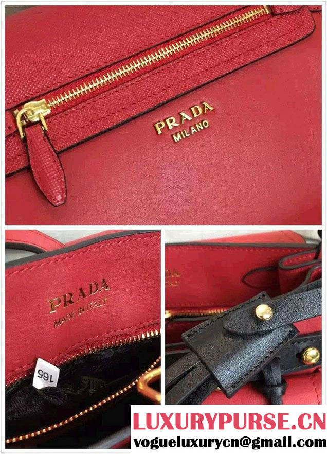 Prada Corsaire Calf Leather Shoulder Bag 1BD050 Red 2016