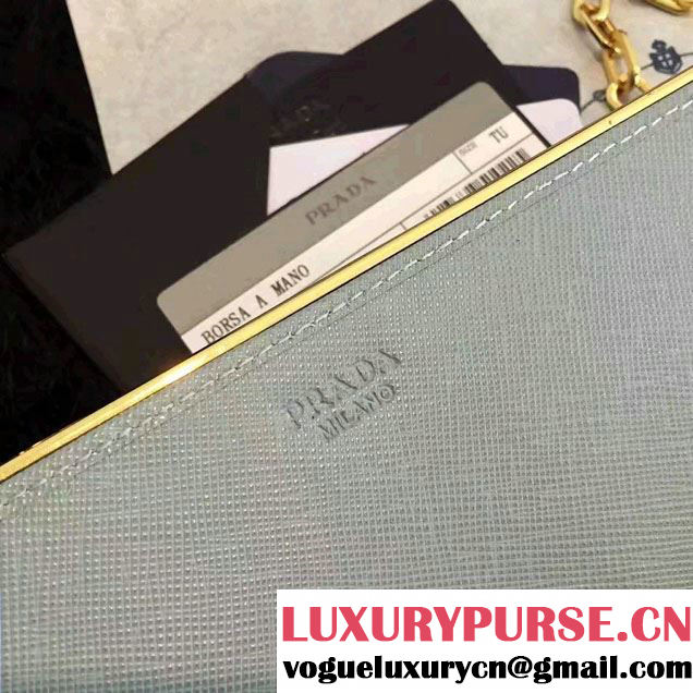 Prada Saffiano Leather Flap Wallet Shoulder Bag 1MT440 Pale Green 2016
