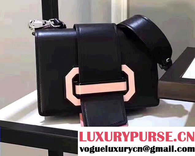 Prada Plex Ribbon Bag 1BD067 Black/Pink 2017