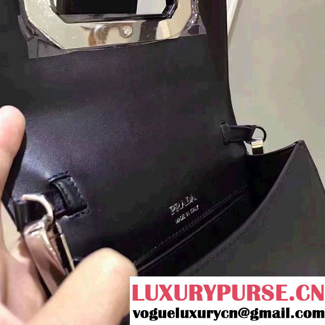 Prada Plex Ribbon Bag 1BD067 Black/Pink 2017