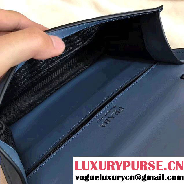 Prada Plex Ribbon Bag 1BD067 Blue/Black 2017