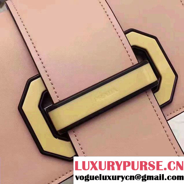 Prada Plex Ribbon Bag 1BD067 Light Pink/Black 2017