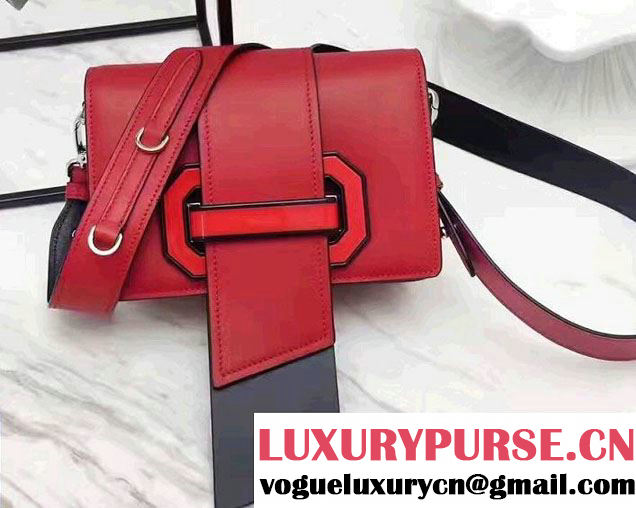 Prada Plex Ribbon Bag 1BD067 Red/Black 2017