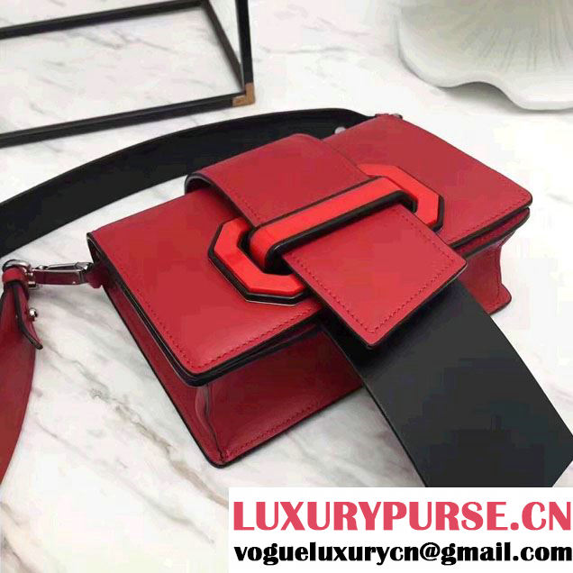 Prada Plex Ribbon Bag 1BD067 Red/Black 2017