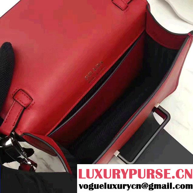 Prada Plex Ribbon Bag 1BD067 Red/Black 2017