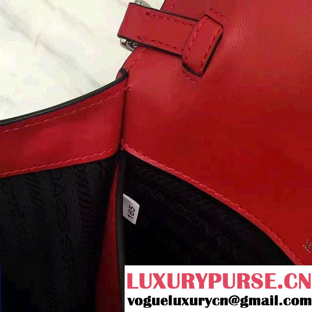 Prada Plex Ribbon Bag 1BD067 Red/Black 2017