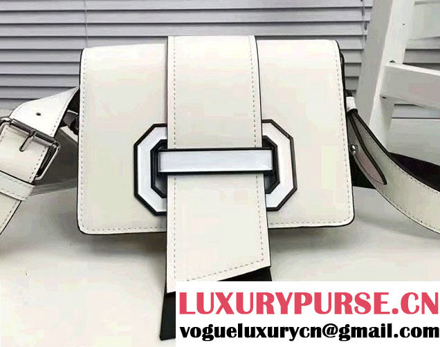 Prada Plex Ribbon Bag 1BD067 White/Black 2017