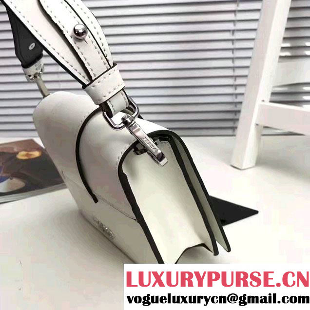 Prada Plex Ribbon Bag 1BD067 White/Black 2017