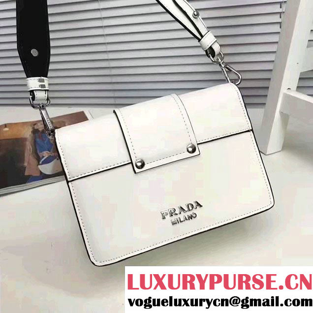 Prada Plex Ribbon Bag 1BD067 White/Black 2017