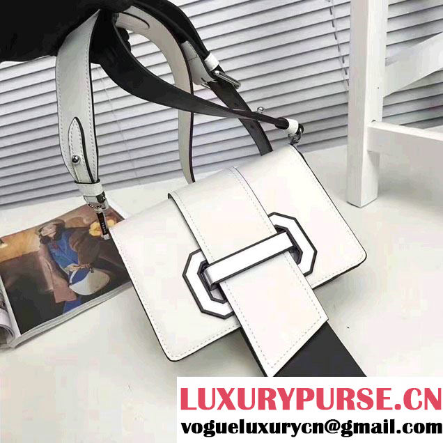 Prada Plex Ribbon Bag 1BD067 White/Black 2017