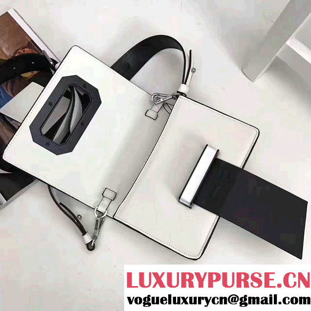 Prada Plex Ribbon Bag 1BD067 White/Black 2017