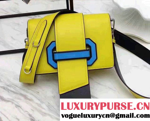 Prada Plex Ribbon Bag 1BD067 Yellow/Black 2017