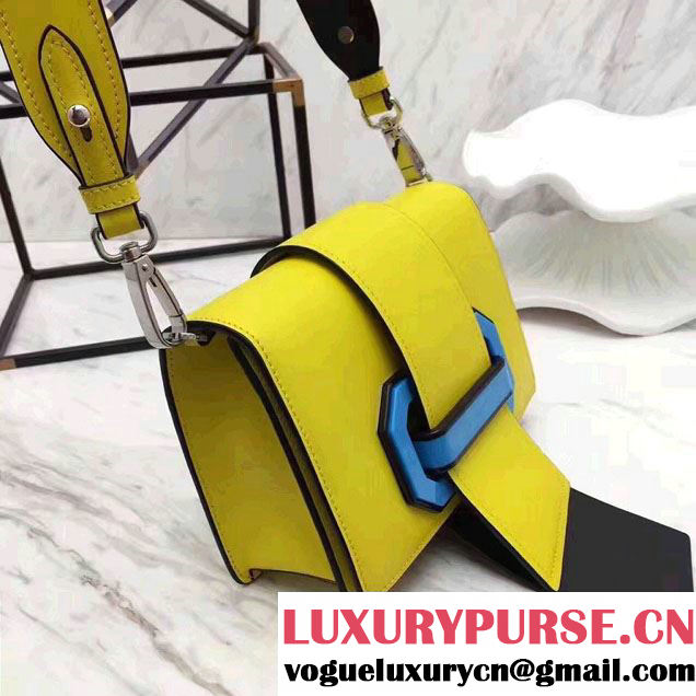 Prada Plex Ribbon Bag 1BD067 Yellow/Black 2017