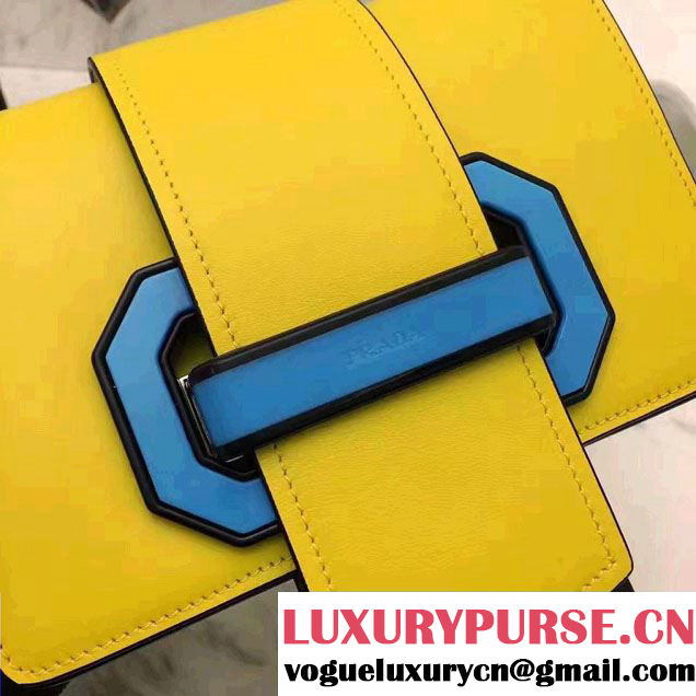 Prada Plex Ribbon Bag 1BD067 Yellow/Black 2017