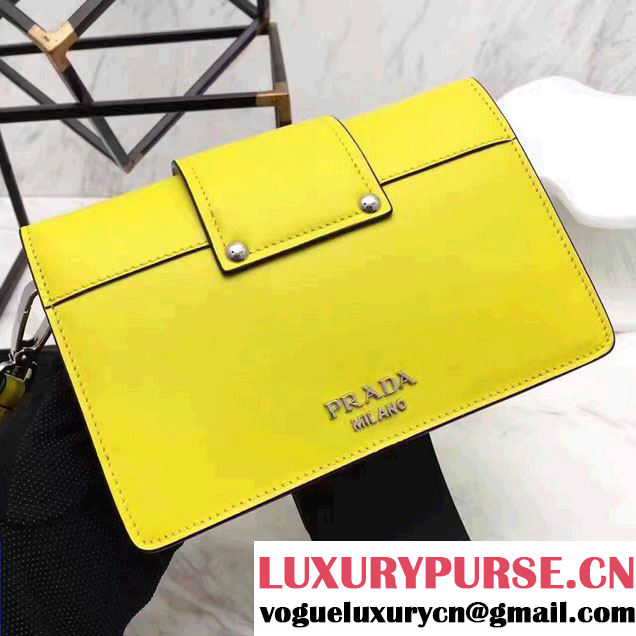 Prada Plex Ribbon Bag 1BD067 Yellow/Black 2017