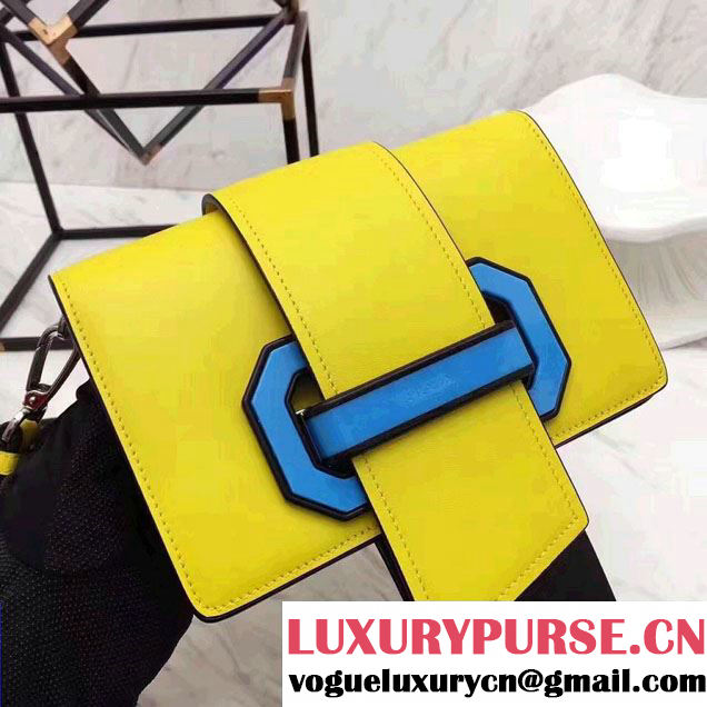 Prada Plex Ribbon Bag 1BD067 Yellow/Black 2017