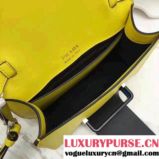 Prada Plex Ribbon Bag 1BD067 Yellow/Black 2017