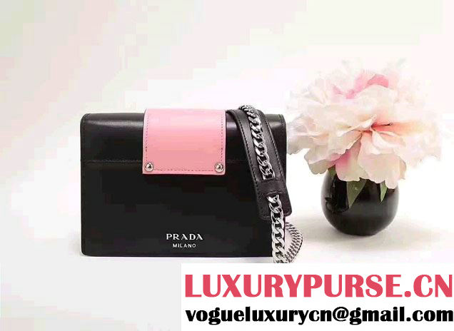 Prada Jewels Ribbon Calf Leather Bag 1BD067 Pink/Black 2017