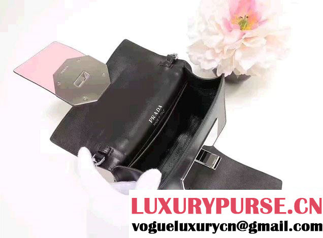 Prada Jewels Ribbon Calf Leather Bag 1BD067 Pink/Black 2017