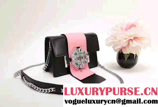 Prada Jewels Ribbon Calf Leather Bag 1BD067 Pink/Black 2017