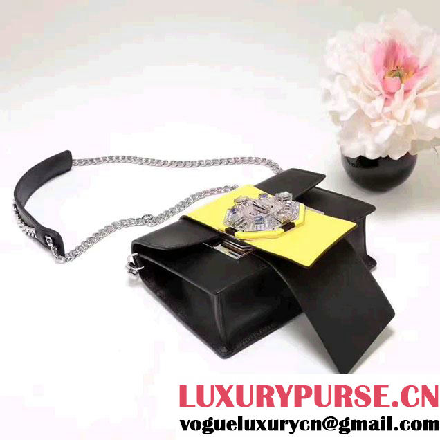 Prada Jewels Ribbon  Calf Leather Bag 1BD067 Yellow/Black 2017