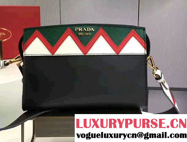 Prada Esplanade Leather Shoulder Bag With Embellishments Front 1BH049 2017