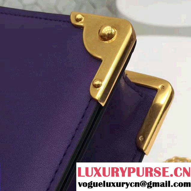 Prada Cahier Calf Leather And Saffiano Leather Clutch Bag 1BF048 Purple/Black 2017