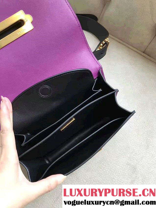 Prada Cahier Calf Leather Shoulder Bag 1BD045 purple/Black 2016