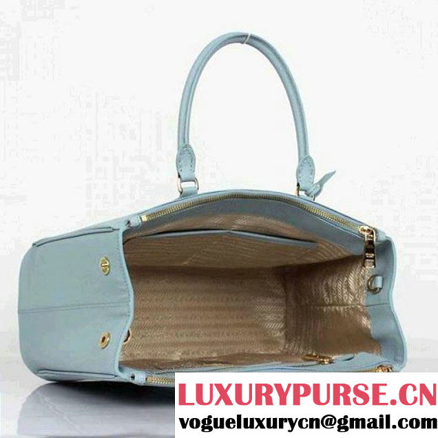 PRADA GALLERIA BAG IN SAFFIANO CALFSKIN PALE BLUE 3385 (SKU: #954431 ) (SKU: #954431 )