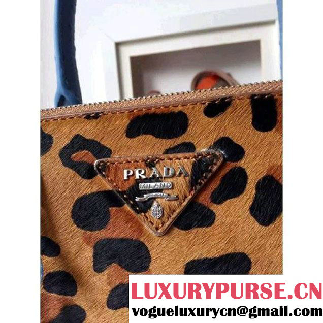 Prada 1BA863 Ponyhair Leather Tote With Ostrich Leather  (2A016-103102 )