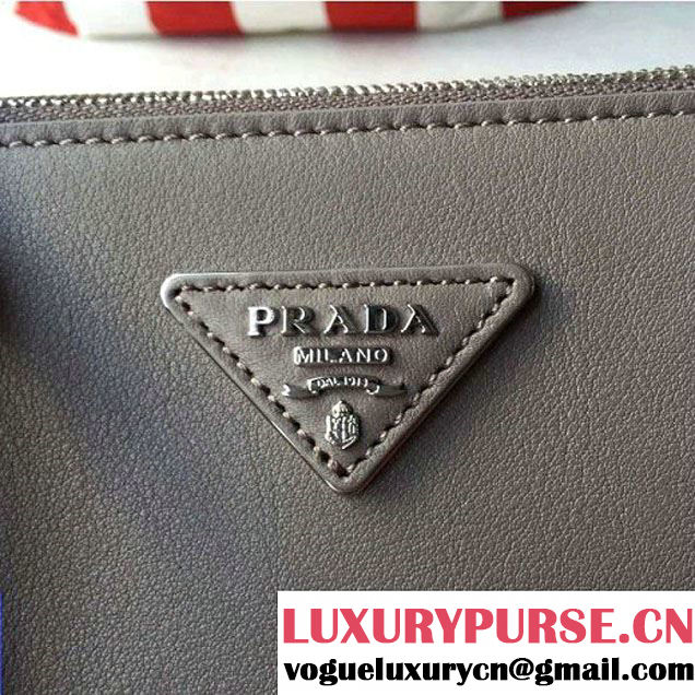 Prada 1BA274 City Calf Leather Galleria Tote Bag Etoupe/Yellow (2A016-212316 )