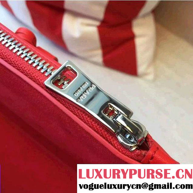 Prada 1BA274 City Calf Leather Galleria Tote Bag Red/Red (2A016-212321 )