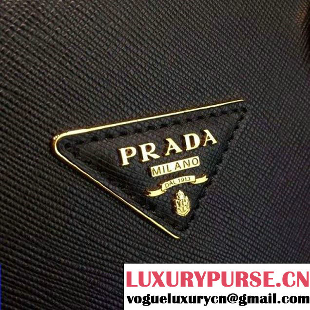 Prada 1BA863 Two-tone Galleria Saffiano Leather Bag Black/Red 2016 (2A016-6022903 )