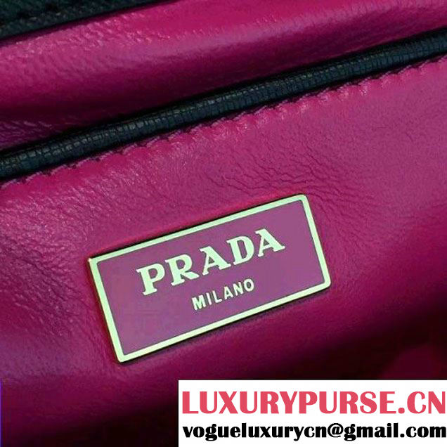 Prada Large Two-tone Galleria Saffiano Leather Bag Black/Rosy 2016 (2A016-6022905 )