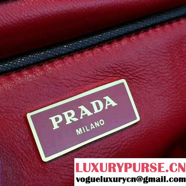 Prada Large Two-tone Galleria Saffiano Leather Bag Black/Red 2016 (2A016-6022907 )