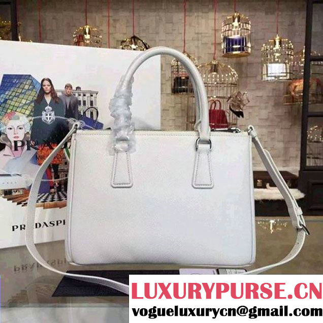Prada 1BA863 Galleria Saffiano Leather Bag White 2016 (2A016-6022913 )