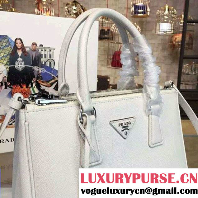 Prada 1BA863 Galleria Saffiano Leather Bag White 2016 (2A016-6022913 )