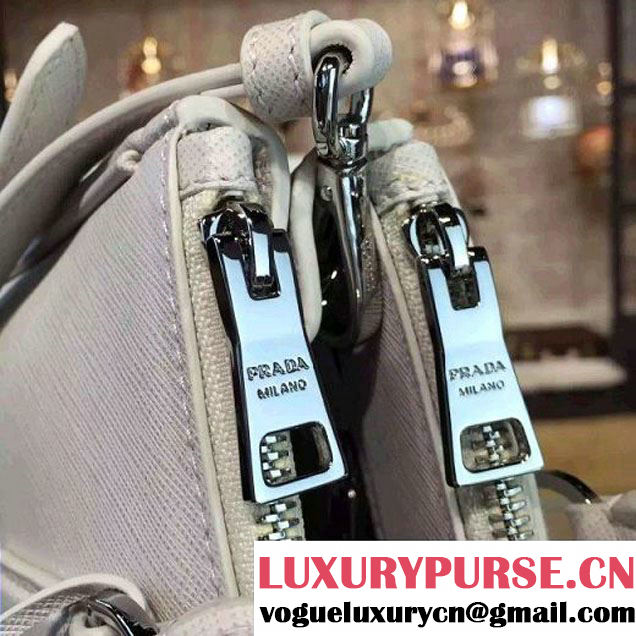 Prada 1BA863 Galleria Saffiano Leather Bag White 2016 (2A016-6022913 )