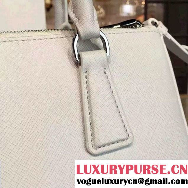 Prada 1BA863 Galleria Saffiano Leather Bag White 2016 (2A016-6022913 )